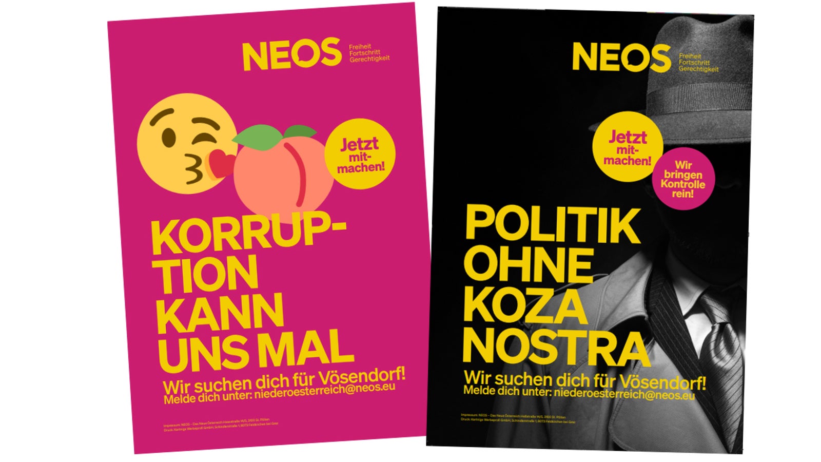 Koza nostra Wirbel um NEOS Plakate vor Vösendorf Wahl oe24 at