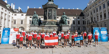 Alle österreichischen Olympioniken bei der Abschiedszeremonie in Wien