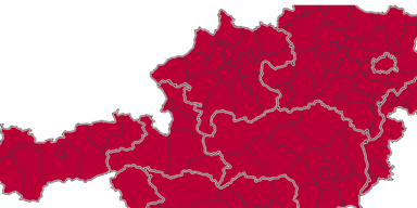 Österreichkarte rot