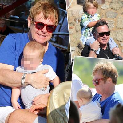 Elton John genießt mit Mann & Kids den Urlaub