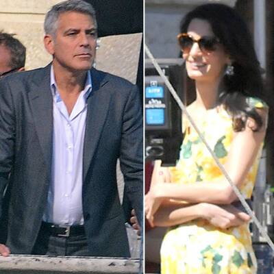 Amal besucht Clooney am Set