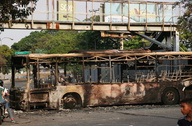 Unruhen in Caracas Venezuela
