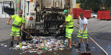 Müllmänner fuhren mit brennender Ladung zu Villacher Feuerwehr