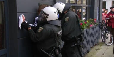 Verletzte Polizisten bei Hooligan-Demo