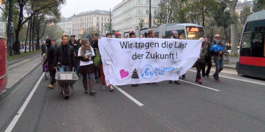 Protestmarsch am Wiener Ring
