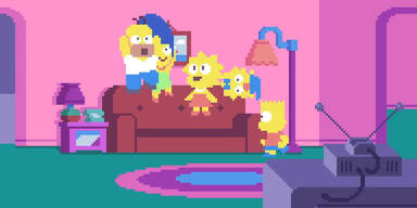 Die Simpsons im Pixel-Stil