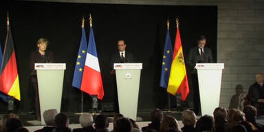 Merkel und Hollande am Unglücksort