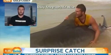 Teenie kämpft mit Tigerhai