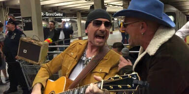 U2 und Jimmy Fallon in U-Bahn