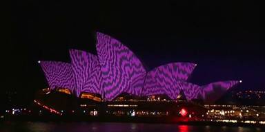 Lichterschau am Opernhaus von Sydney