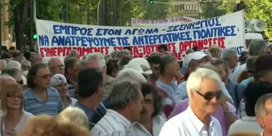 Griechen Demo gegen Sparkurs