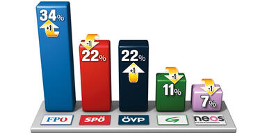 FPÖ zieht mit  34 % klar davon