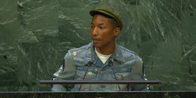 Pharrell Williams vor der U.N.