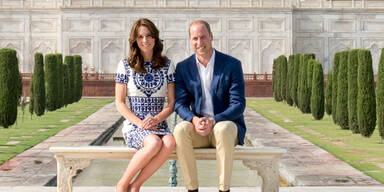 Herzogin Kate & Prinz William am Taj Mahal