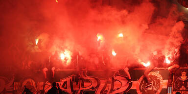 Rapid Austria Derby Fans Pyro