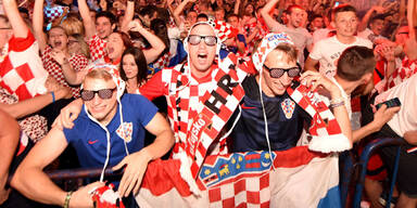 Kroaten feiern Mega-WM-Party in Wien-Ottakring