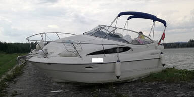 Alko-Bootslenker crasht auf Donau-Ufer