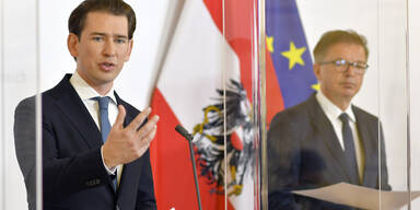 Bundeskanzler Sebastian Kurz und Gesundheitsminister Rudolf Anschober bei einer Pressekonferenz