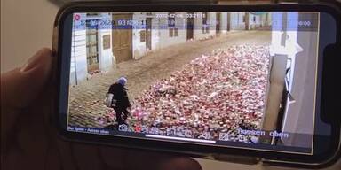Video zeigt, wie Vandalin Terror-Gedenkstätte verwüstet 
