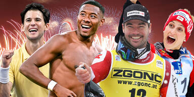 Sportjahr 2023 Dominic Thiem, David Alaba, Vincent Kriechmayr, Eva Pinkelnig