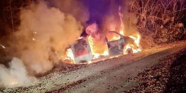Auto von Alkolenker brannte aus