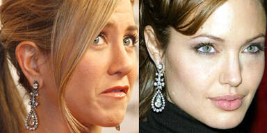 Jennifer Aniston trägt Jolies Ohrringe