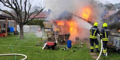 Gartenhütte Brand hund tot