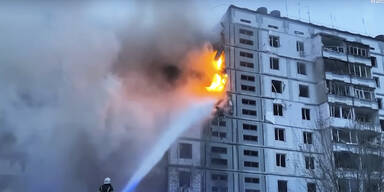 Ukraine Krieg - Angriff auf Wohnhaus in Uman