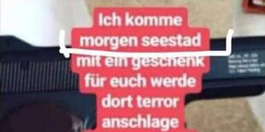 Terror-Drohung Seestadt Donaustadt