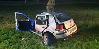 Auto prallte im Burgenland ungebremst gegen Baum