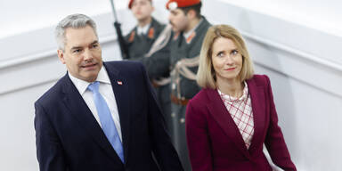 Bundeskanzler Karl Nehammer (ÖVP) und die estnische Ministerpräsidentin Kaja Kallas