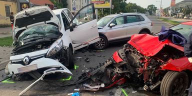 Spektakulärer Verkehrsunfall in Wien-Floridsdorf