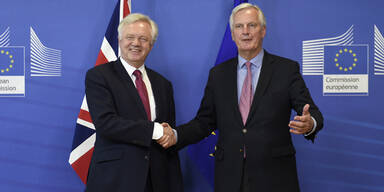 David Davis und Michel Barnier London und EU und Brexit
