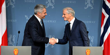 Bundeskanzler Karl Nehammer und der norwegische Premierminister Jonas Gahr Store