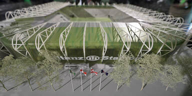 Rapid-Stadion: Die Baustelle von oben