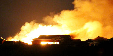 Weltkulturerbe-Burg in Japan abgebrannt