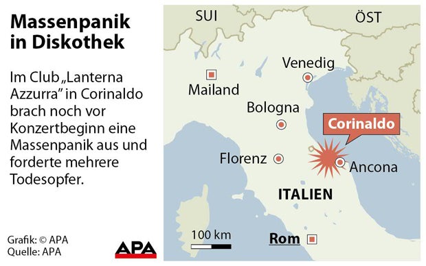 Sechs Tote bei Massenpanik in italienischer Disco