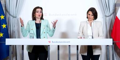 Justizministerin Alma Zadic (Grüne) und Verfassungsministerin Karoline Edtstadler (ÖVP)