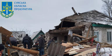 Bombardierung einer Stadt im Nordwesten der Ukraine