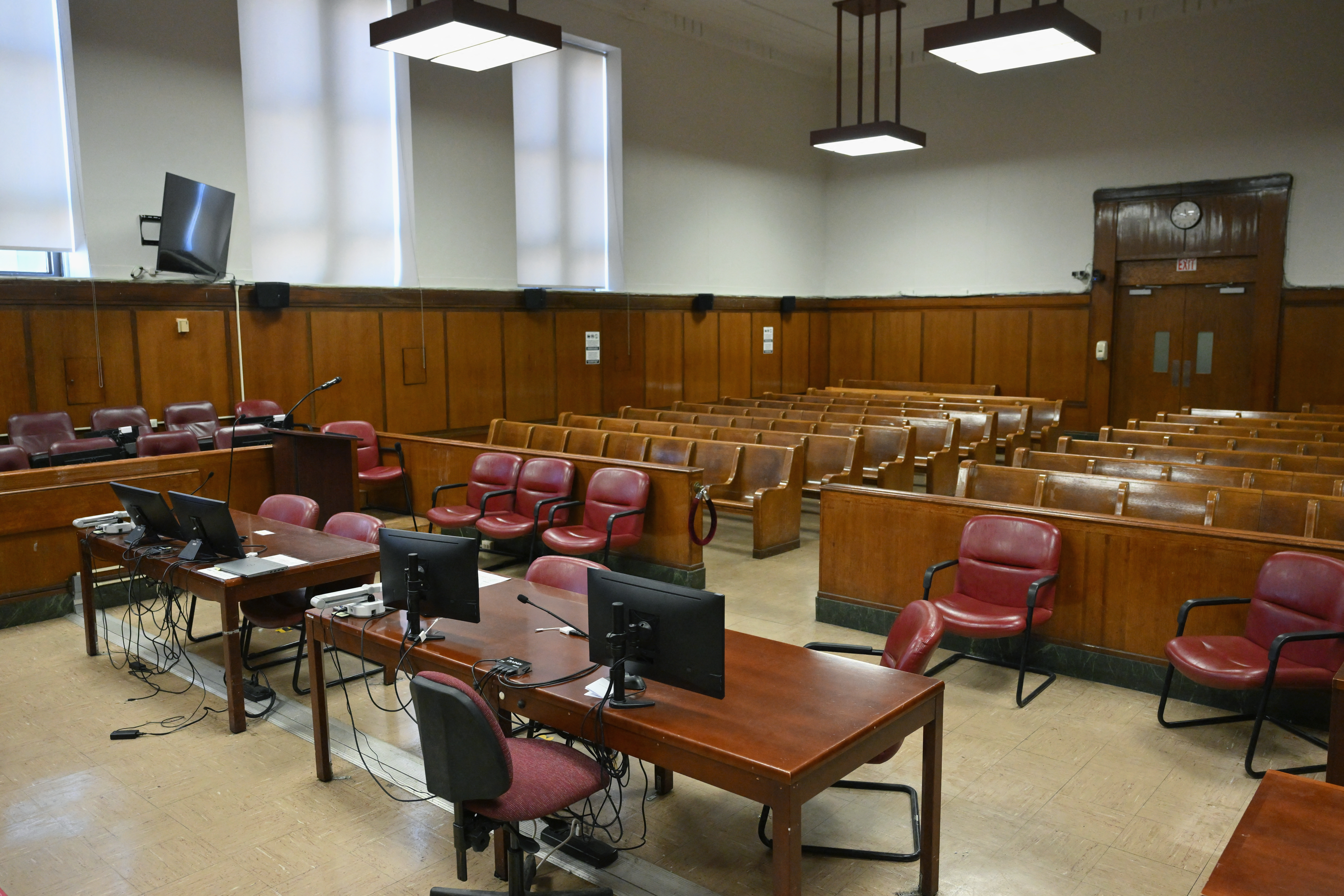 Judge Juan Manuel Merchan’s courtroom at Manhattan Criminal Court in New York City 