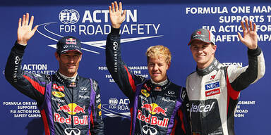 Sebastian Vettel (C), Mark Webber (L), Nico Hulkenberg / Monza