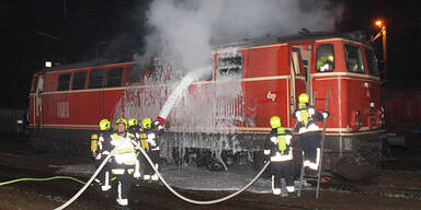 ÖBB Lokomotive in Brand