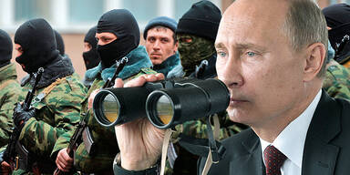 Wladimir PUTIN / Soldaten / Krim / Ukraine / Russland