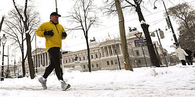 Beim Winter-Jogging einen Ganz zurückschalten