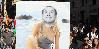Berlusconi Protestplakat