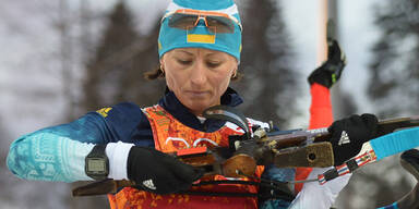 Biathlon-Staffel: Ukrainerinnen holen Gold