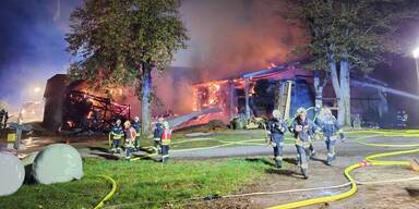 Großbrand wütete auf Bauernhof in Klein-Mariazell