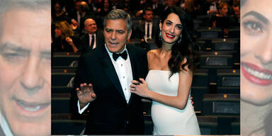 Amal Clooney erstmals öffentlich mit Babybauch