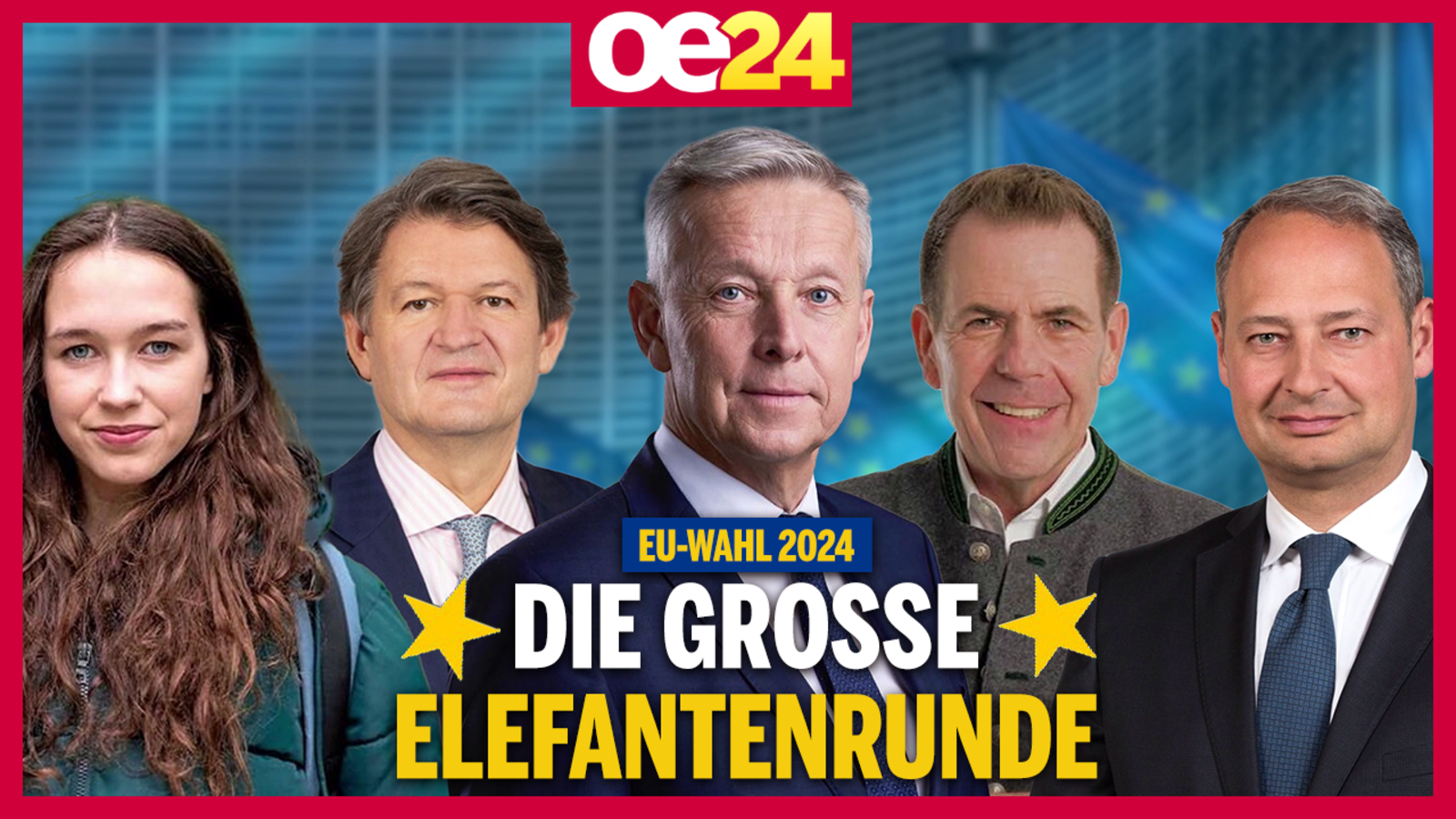 Die oe24.TVElefantenrunde zur EUWahl 2024 oe24.tv