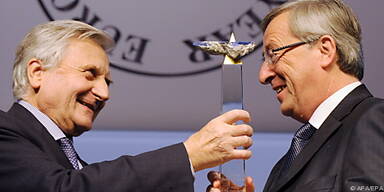 EZB-Präsident Trichet und Juncker (re.)